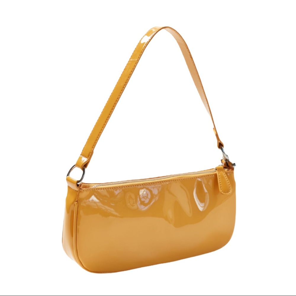 URban Outfitters Patent Leather Vegan Bag Yellow Purse NEW